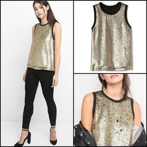 NEW! GAP FACTORY Shift Sequin Tank Top Blouse Small.
